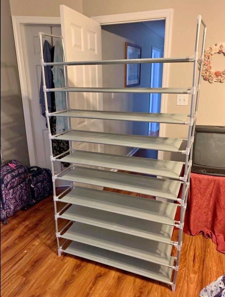 💯New🔥 - 50 Pair Shoe Rack Organizer Storage Shoes Shelves 10 Tier Standing