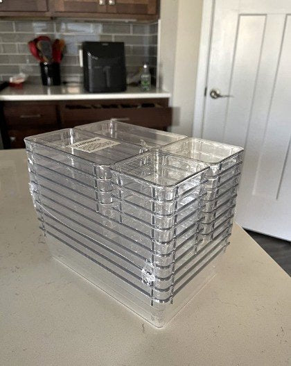 25 PCS Clear Plastic Drawer Organizer Set 4 Sizes Desk Drawer Divider