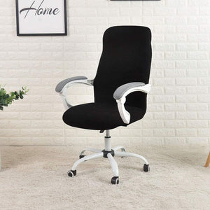 Medium-Black-Stretchable Water Resistant Office Chair Cover