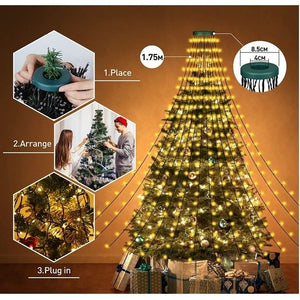 400 LEDs 5.75FT 16 Lines Christmas Fairy Lights with 8 Lighting Modes,Xmas Decoration