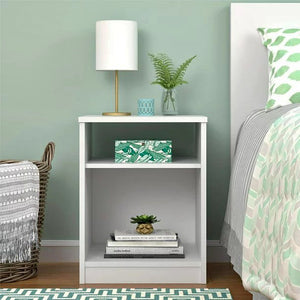 Classic Open Shelf Nightstand, White