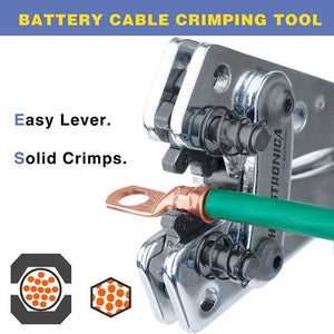 Cable Lug Crimping Tool for Heavy Duty Wire Lug Battery Terminal, Copper Lugs