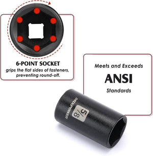 (14 Sockets) 1/2-Inch Drive Metric Shallow Impact Socket Set 6-