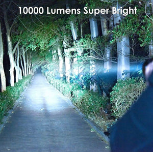 Rechargeable LED Flashlight, Super Bright 10000 Lumens Flashlights High Lumens with 26650 Batteries