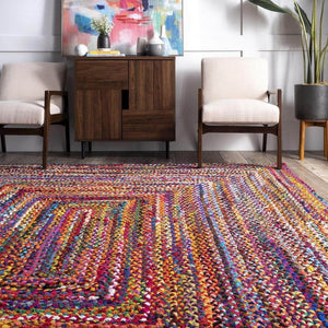 Tammara Colorful Braided Multi 2 ft. x 3 ft. Area Rug