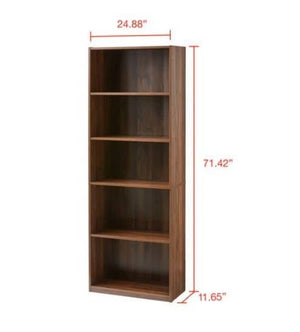 5 Tier Bookshelf Bookcase Home Office Display Shelves Rustic Storage Organizer