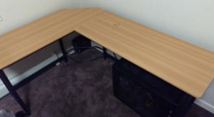 Black Friday Deal! Computer Desk L Shaped Laptop Table w/ CPU Stand