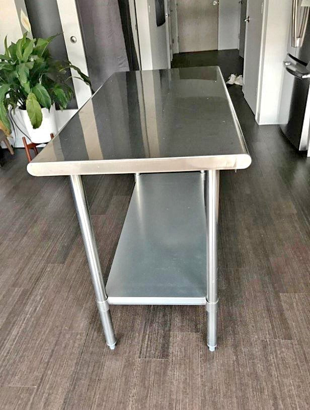 Kitchen Work Station Table 48”x24” Stainless Steel Commercial Prep Table 2 Level NSF Certified New