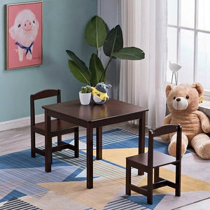 Modern 3 Piece Kids Table and Chair Set Children Study Table 2 Colors Furniture