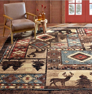 Buffalo Bear Brown/Red 2 ft. x 3 ft. Area Rug