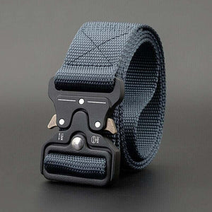 MEN Casual Military Tactical Army Adjustable Quick Release Belts Pants Waistband (Color-Gray)