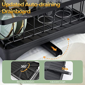 2-Tier Dish Racks with Drainboard, Large Capacity