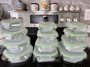 16-Piece Clear Locking Plastic Food Container Set