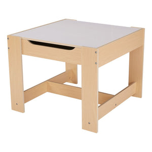 New! 3 Piece Kids Wooden Storage Table and Chairs Set, Natural Color