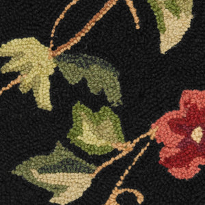Chelsea Gisselle Floral Wool Area Rug, Black, 1'8" x 2'6"