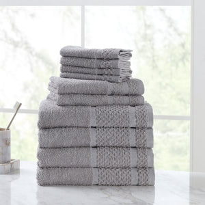10 Piece 100% Cotton Bath Towel Set with Upgraded Softness & Durability