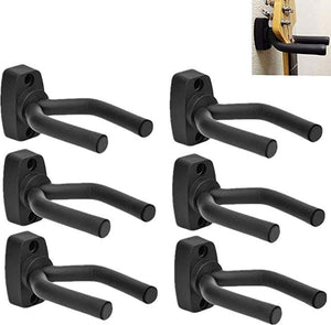 6 Pack Guitar Hanger Wall Hook Holder Display with Screws Black