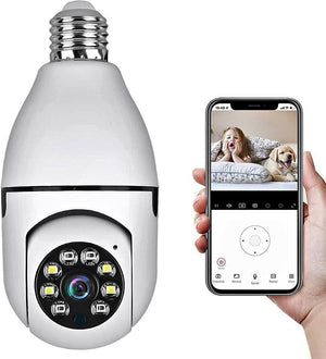 1080P Smart Security Camera WiFi Light Bulb 360 Degree Night Vision Motion Detection and Alarm