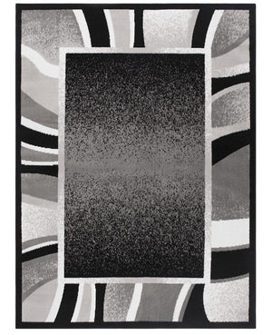 Black & Gray Rectangular Rotana Area Rug, 21 x 35 Inches