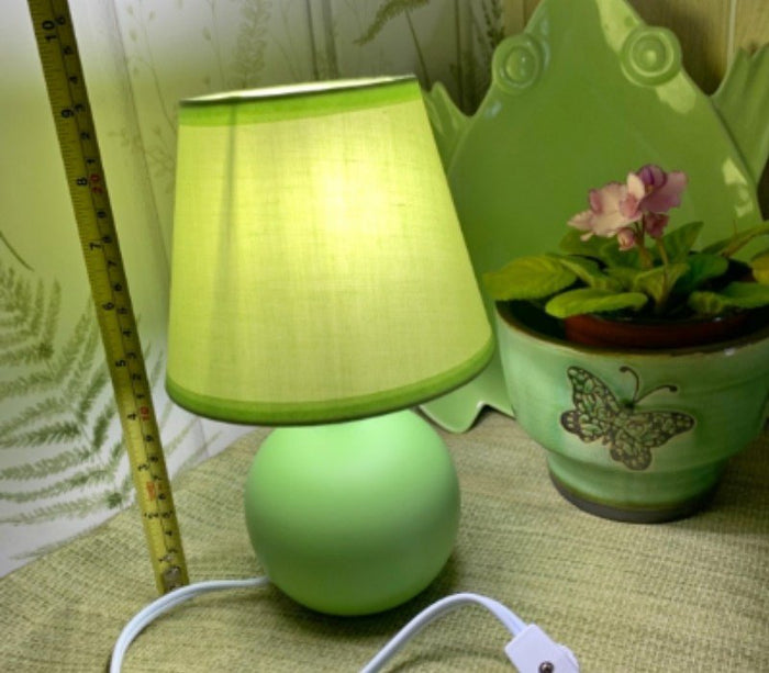 Mini Ceramic Globe Table Lamp Green