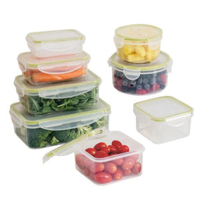 16-Piece Clear Locking Plastic Food Container Set