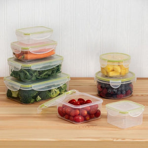 16-Piece Clear Locking Plastic Food Container Set