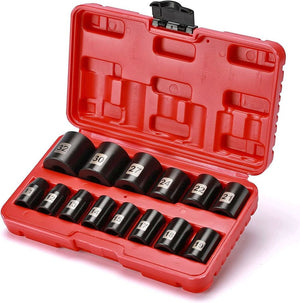 14 PCS 1/2" Drive Standard Impact Socket Set, Metric