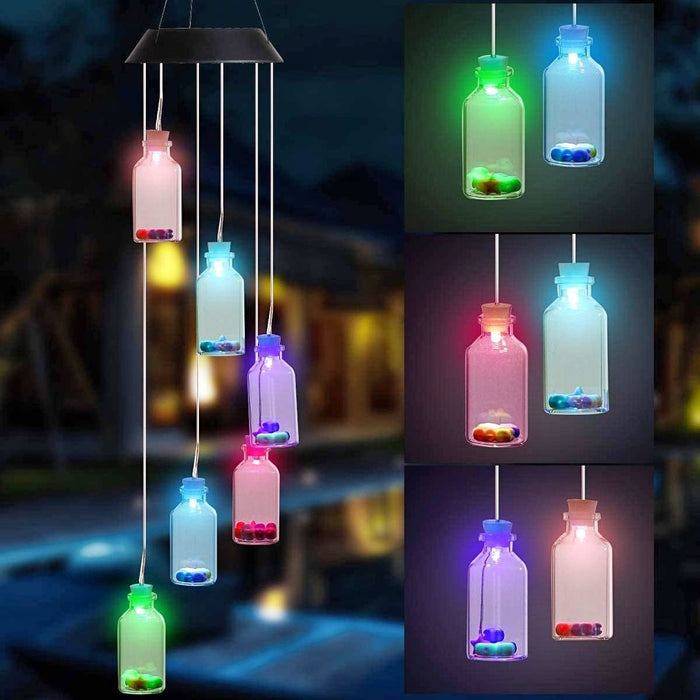 Solar Wind Chime Color Changing for Outdoor Patio Garden Home