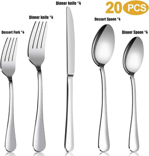 20-Piece Silverware for 4