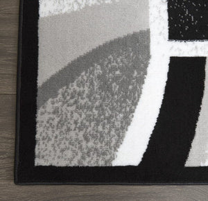 Black & Gray Rectangular Rotana Area Rug, 21 x 35 Inches
