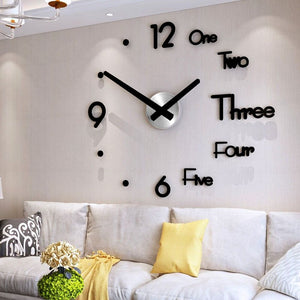 NEW! Large Wall Clock Modern Design 3D Wall Sticker