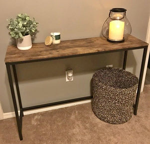 Rustic Brown Wood Console Sofa Table, End Table Computer Desk Console Tables, Home, Living Room