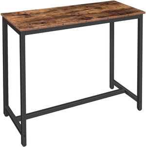 Rustic Bar Table Narrow, 47.2" Pub Dining High Table Bistro Table with Metal Frame ONLY TABLE