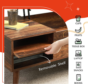 Wood Lift Top Coffee Table with Hidden Compartment and Adjustable Storage Shelf,
