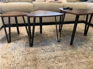 Industrial Nesting Coffee Table, Set of 3 End Tables