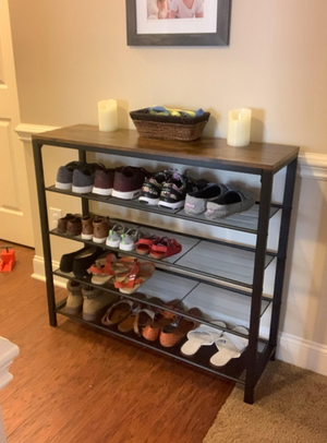 Shoe Rack, 5-Tier Shoe Storage Organizer with 4 Metal Mesh Shelves