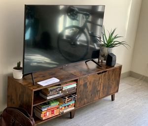 TV Stand for TVs up to 60 Inches, TV Cabinet with 2 Doors