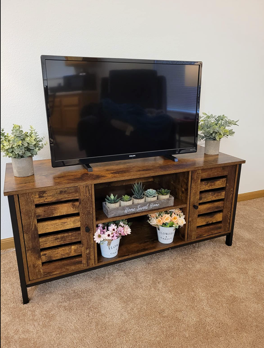 TV Stand for 50 Inches TV, TV Console Table with Storage Shelves
