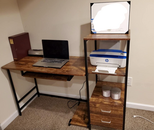 Computer Desk with 2 Drawers/Keyboard Tray, 55"