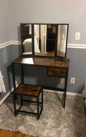 Vanity Table Set, Makeup Table with Stool