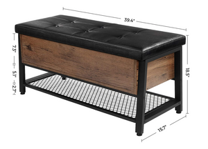 Industrial Storage Bench, Shoe Bench, Bed End Stool