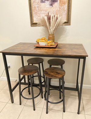 Bar Table Set, Kitchen Table and Chairs for 4