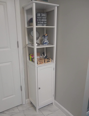 Floor Cabinet, Multifunctional Bathroom Storage Cabinet with 3 Tier Shelf