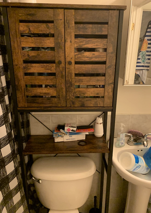 Lowell Over-The-Toilet Storage, Bathroom Organizer Cabinet, with Cupboard and Shelf