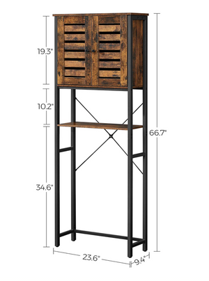 Lowell Over-The-Toilet Storage, Bathroom Organizer Cabinet, with Cupboard and Shelf