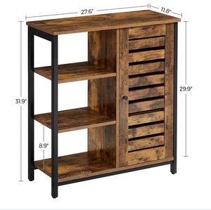 Storage Cabinet,3 Open Shelves and Closed Compartments, for Bathroom,Kitchen