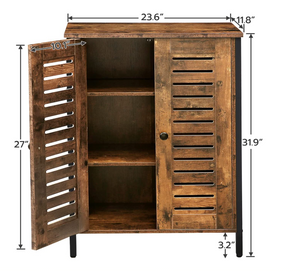 Bathroom Cabinet, Storage Cabinet with 2 Adjustable Shelves