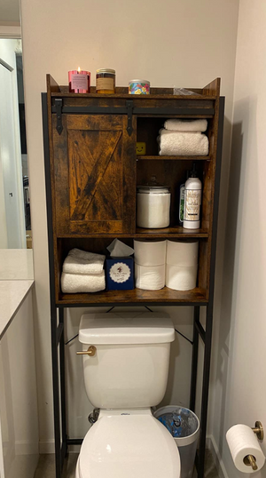 Over-the-Toilet Storage Cabinet, Space-Saving Bathroom Oragnizer Rack