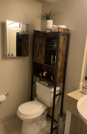 Over-the-Toilet Storage Cabinet, Space-Saving Bathroom Oragnizer Rack