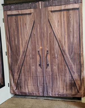 Wooden Barn Door Garage Door for Rustic Shower Curtain 69x70 inch